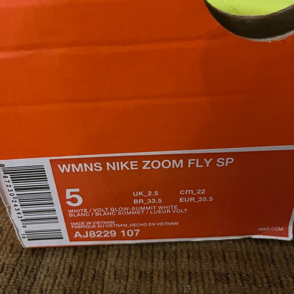 Nike zoom fly sp volt womens 5.5 6 6.5 new in box - Picture 5 of 5